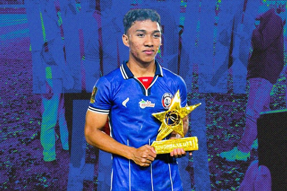 Arkhan Fikri (Arema FC). (Foto: Rais Adnan/Grafis: Hendy Andika/Skor.id)