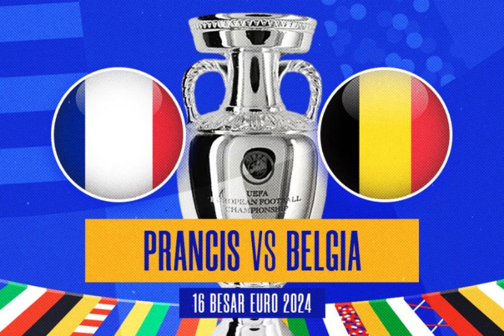Ada serangkaian fakta menarik di balik laga Prancis vs Belgia di 16 besar Euro 2024 Senin (1/7/2024) malam pukul 23.00 WIB (Hendy Andika/Skor.id).