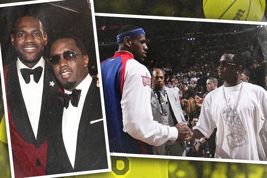 LeBron James (kiri) dan P Diddy sudah berteman sejak lama (Jovi Arnanda/Skor.id).