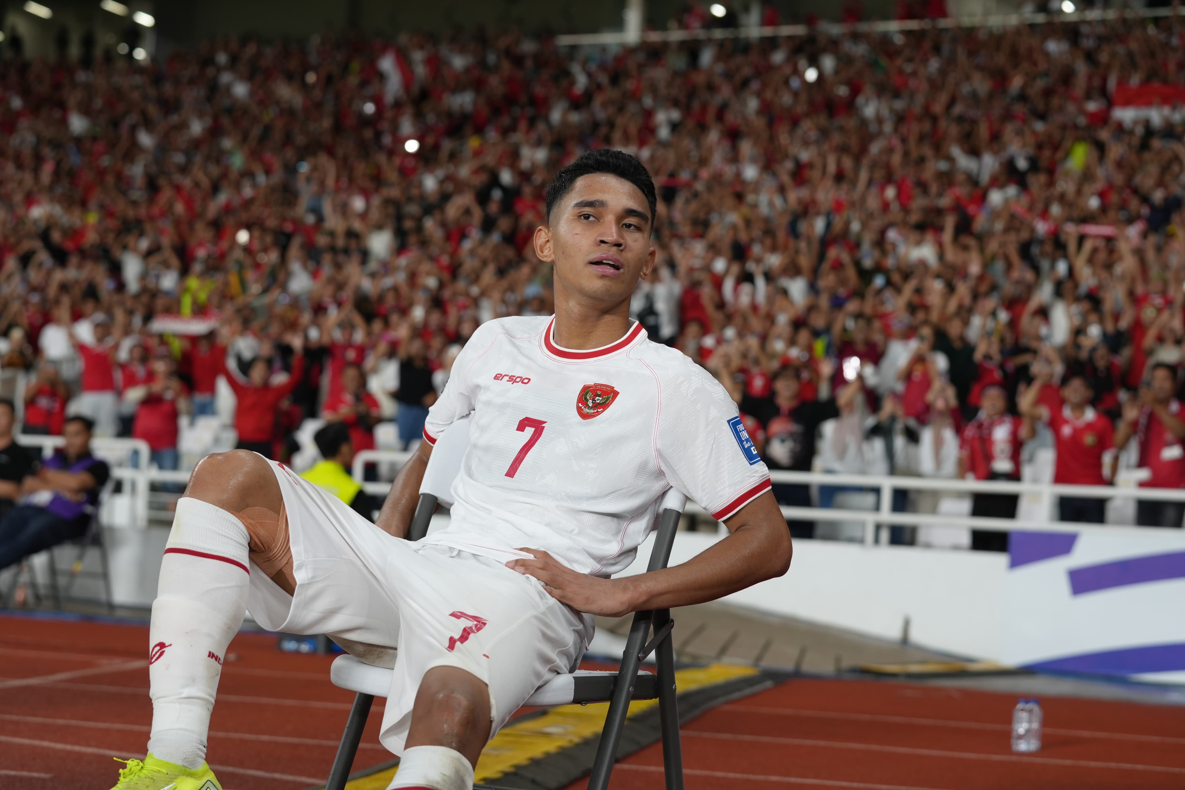 Marselino Ferdinan (Timnas Indonesia vs Arab Saudi). (Yogie Gandanaya/Skor.id)