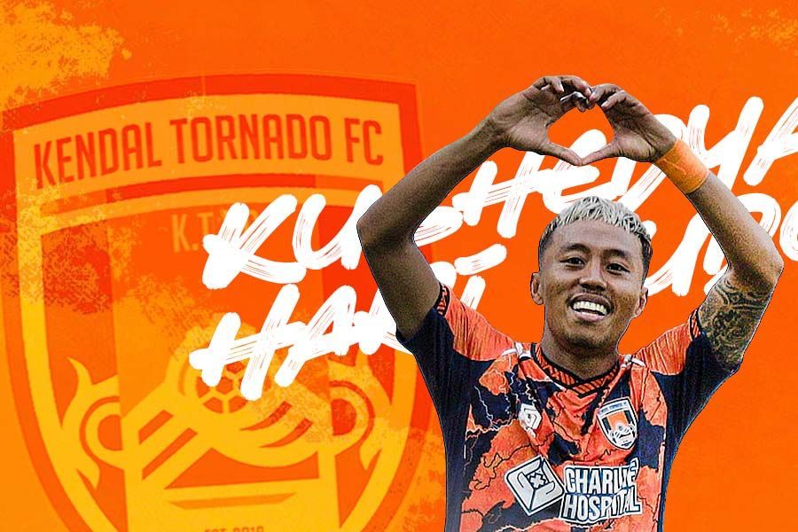 Kushedya Hari Yudo, Kendal Tornado FC. (Foto: Dok. I.League/Grafis: Deni Sulaeman/Skor.id)