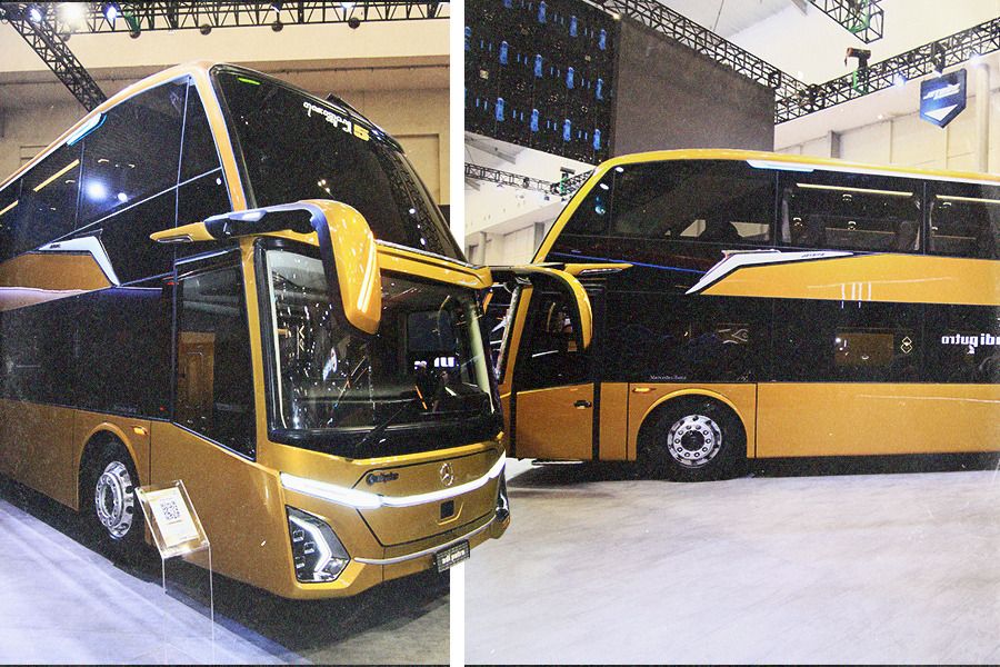 Mercedes-Benz Bus 0500RSD 2445 diperkenalkan dalam pameran GIIAS 2024 di ICE BSD, 18-28 Juli 2024 (Jovi Arnanda/Skor.id).