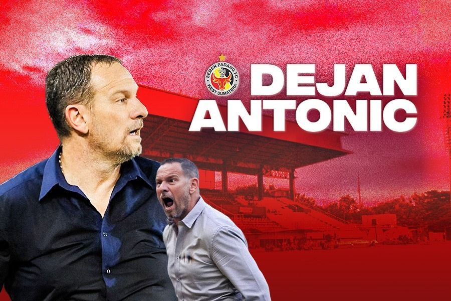 Pelatih Semen Padang, Dejan Antonic. (Grafis: Kevin Bagus Prinusa/Skor.id)