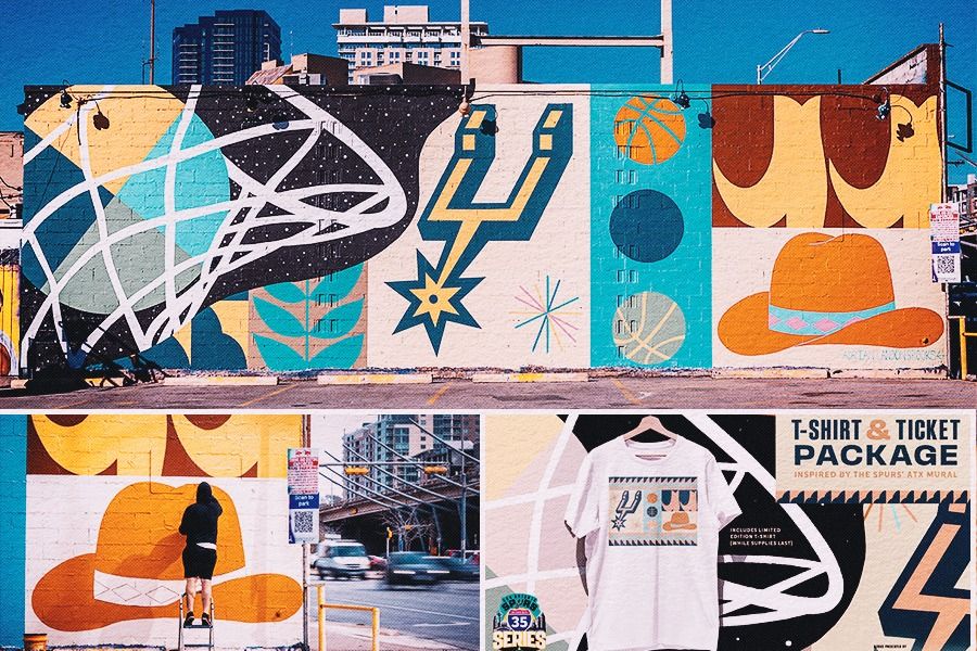 Mural San Antonio Spurs di Kota Austin (Rahmat Ari Hidayat/Skor.id).