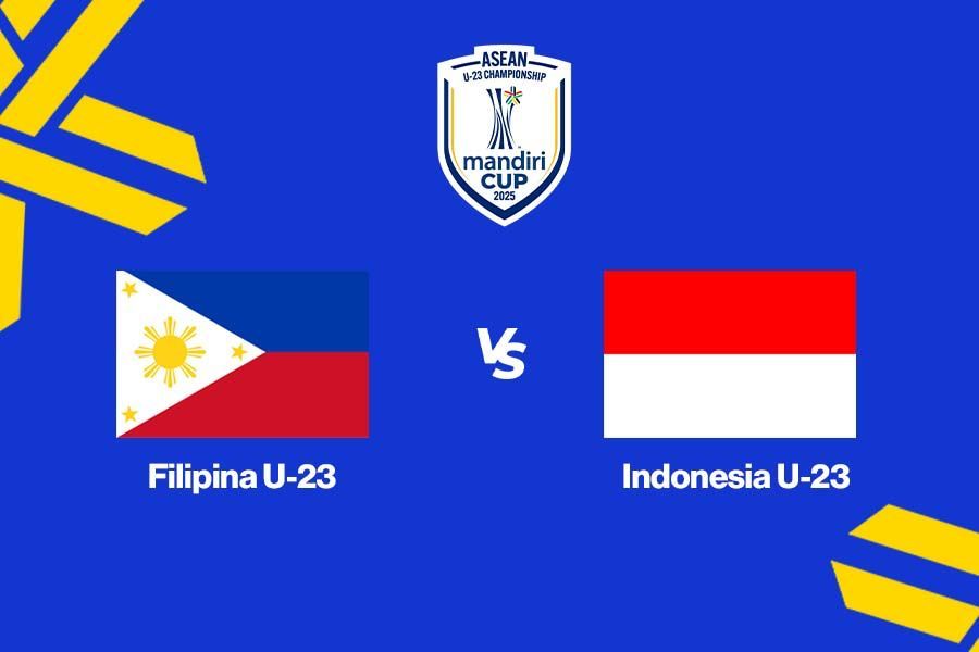 Cover pertandingan Filipina U-23 vs Timnas U-23 Indonesia di Piala AFF U-23 2025. (Grafis: Deni Sulaeman/Skor.id)