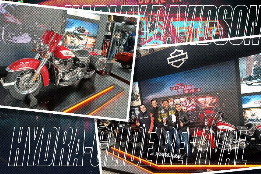 Peluncuran Harley-Davidson Hydra-Glide Revival di GIIAS 2024 (Foto-foto: Kunta Bayu Waskita/Skor.id, Grafis: Yusuf/Skor.id).