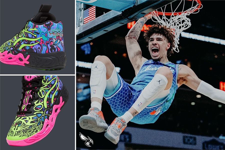 LaMelo Ball saat melakukan slam dunk di kompetisi NBA (Rahmat Ari Hidayat/Skor.id).