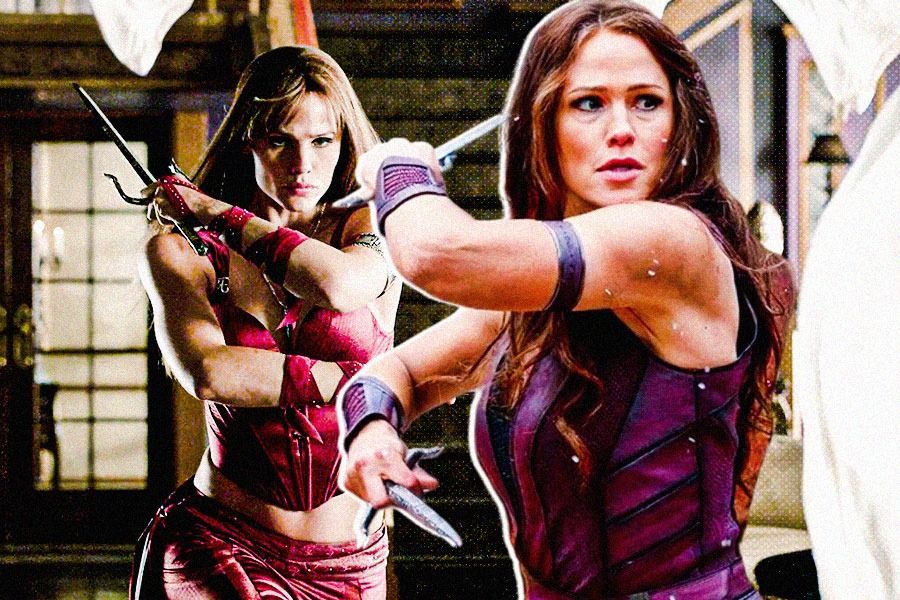 Aksi Jennifer Garner sebagai Elektra dalam film Deadpool & Wolverine (Hendy Andika/Skor.id).