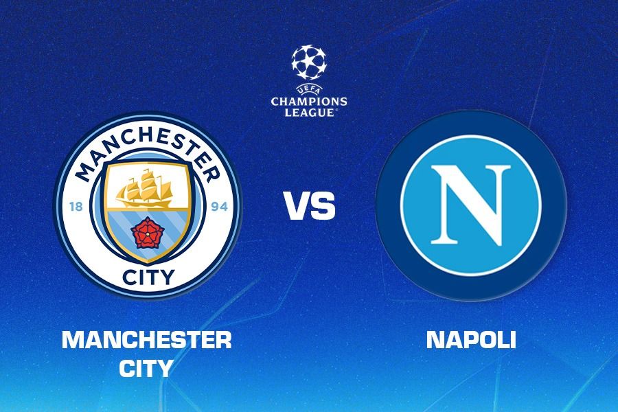 Manchester City vs Napoli di Liga Champions 2025-2026. (Grafis: Kevin Bagus Prinusa/Skor.id)