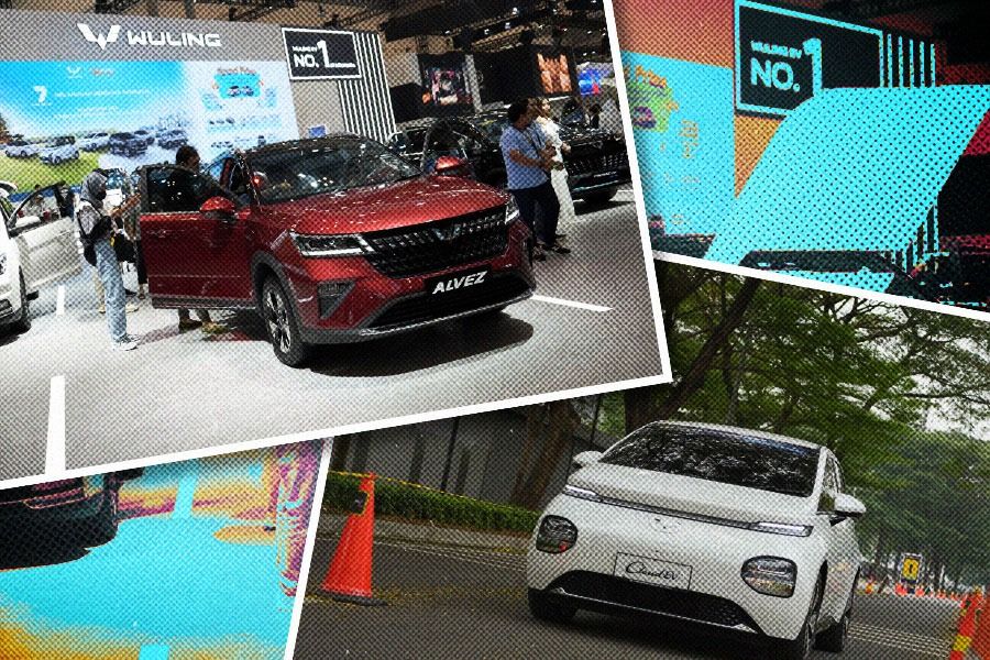 Booth Wuling di GIIAS 2024 dan suasana test drive Wuling Cloud EV (Yusuf/Skor.id).