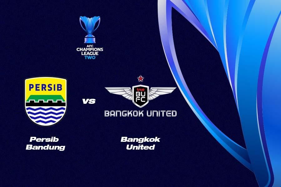 Persib Bandung vs Bangkok United di AFC Champions League 2 2025-2026. (Grafis: Deni Sulaeman/Skor.id)