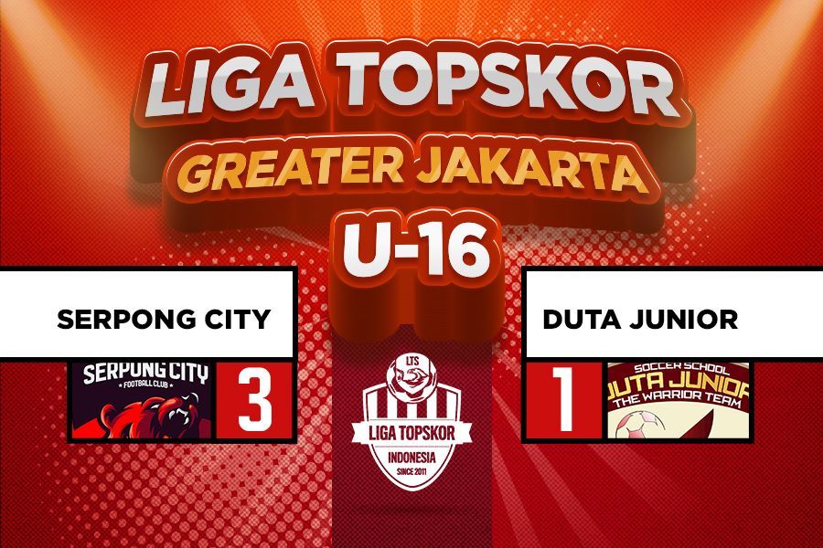 Serpong City mengalahkan Duta Junior dalam Liga TopSkor U-16. (M. Yusuf/Skor.id)