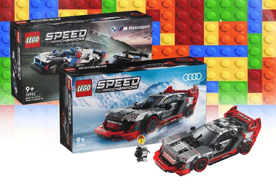 Tampilan Lego Speed Champions Mustang Dark Horse dan Audi S1 E-Tron (Jovi Arnanda/Skor.id).