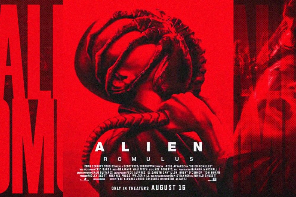 Poster film Alien: Romulus yang saat ini sedang tayang di bioskop-bioskop Indonesia (Hendy Andika/Skor.id).