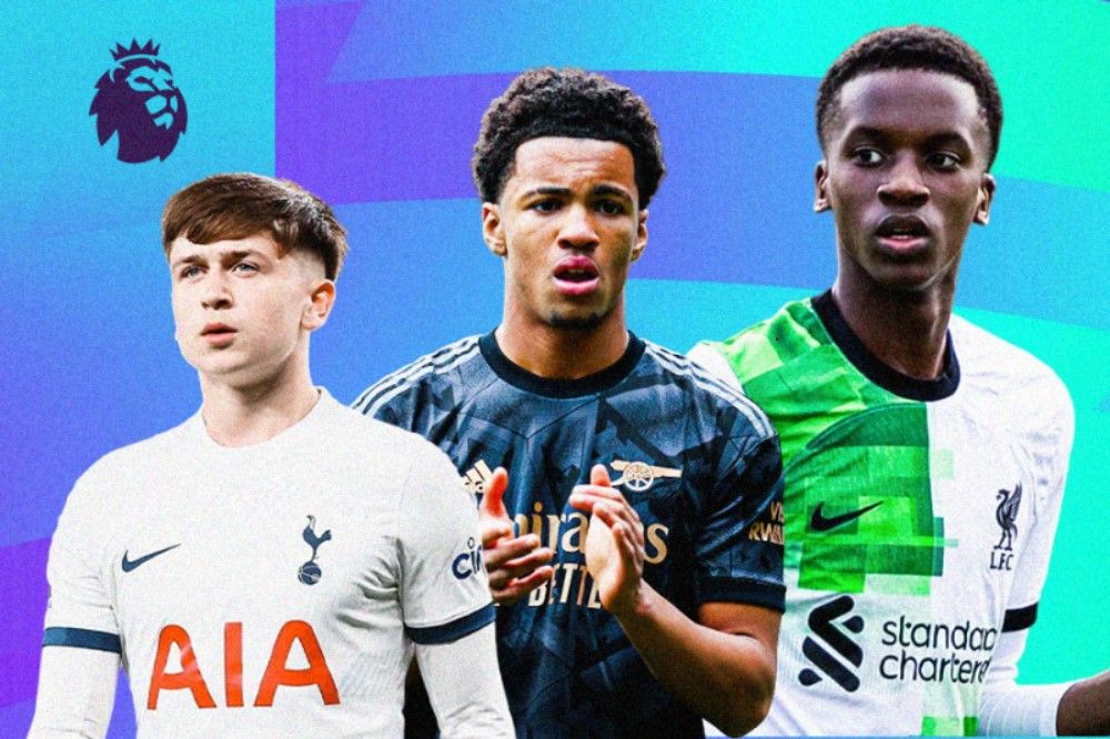 Dari kiri: Mikey Moore (Tottenham), Ethan Nwaneri (Arsenal), dan Trey Nyoni (Liverpool) siap mengguncang Liga Inggris musim ini (Hendy Andika/Skor.id).