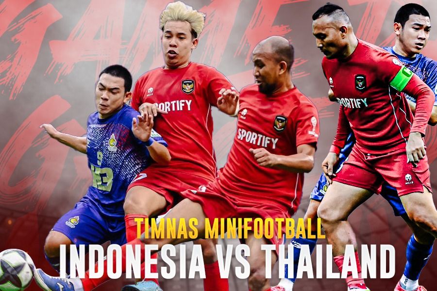 Timnas Minifootball Indonesia vs Thailand. (Foto: Dok. FMSI/Grafis: Yudhy Kurniawan/Skor.id)
