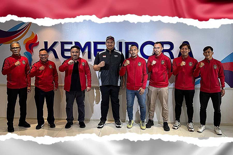 Menpora RI, Dito Ariotedjo, menerima kunjungan Timnas Minifootball Indonesia. (Foto: Dok. FSMI/Grafis: Deni Sulaeman/Skor.id)