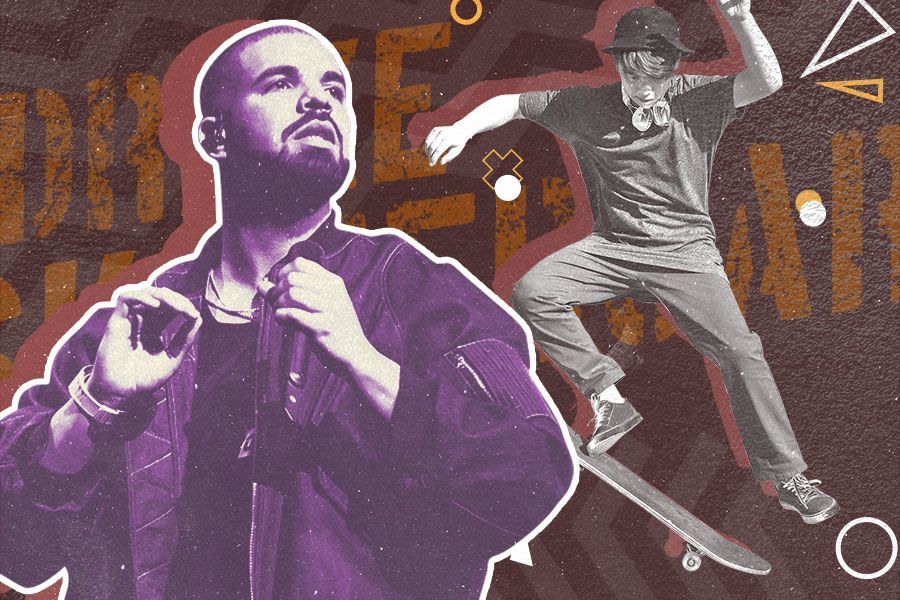 Rapper Drake dinilai berisiko jika nekat berolahraga skateboard (M. Yusuf/Skor.id).