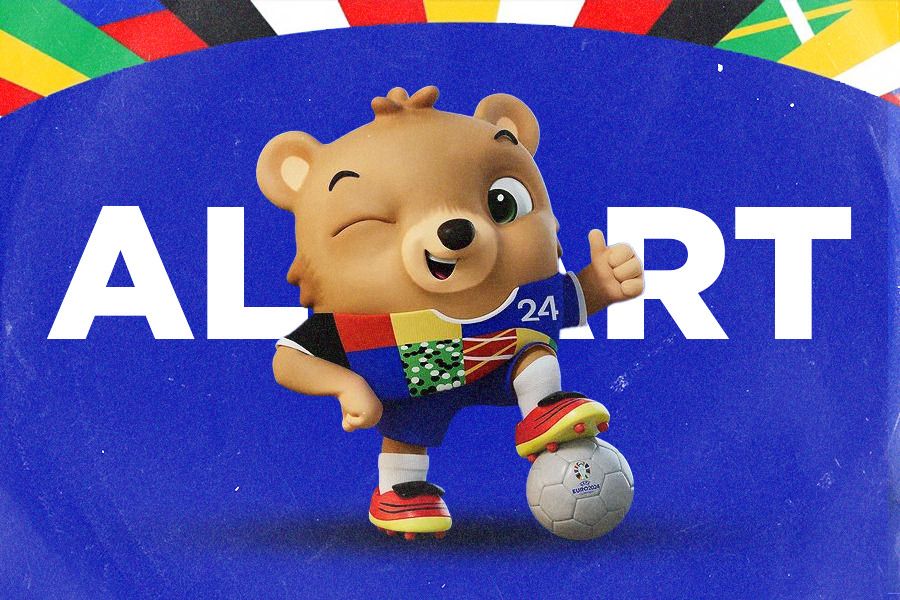 Albart, maskot resmi Euro 2024 berbentuk beruang lucu dengan tujuan menarik minat anak-anak untuk mencintai sepak bola (Jovi Arnanda/Skor.id).