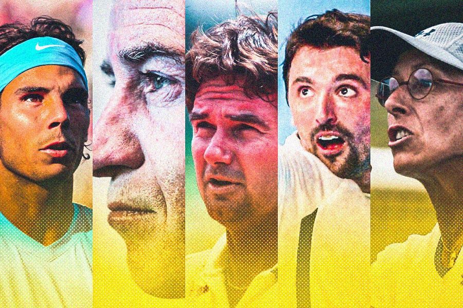 Dari kiri: Rafael Nadal, John McEnroe, Jimmy Connors, Goran Ivanisevic, dan Martina Navratilova (Hendy Andika/Skor.id).