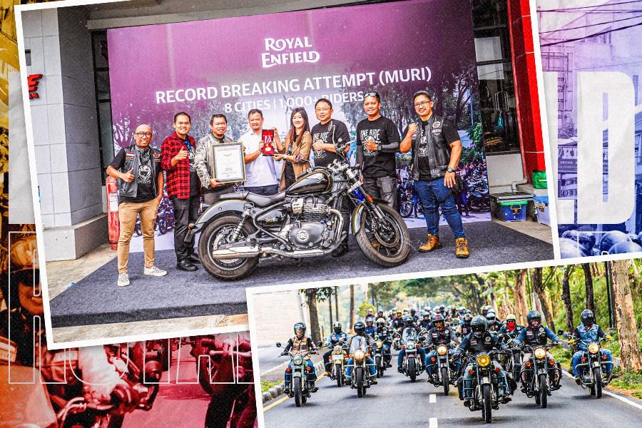 Kegiatan “One Ride” berhasil mencetak rekor MURI dalam konvoi Royal Enfield pada 22 September 2024 lalu (Dede Sopatal Mauladi/Skor.id).