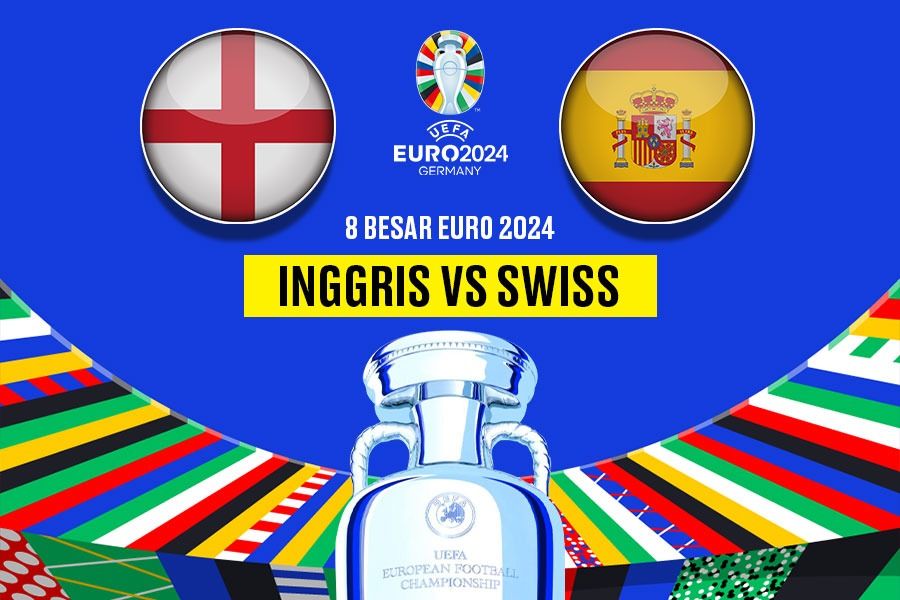 Inggris akan meladeni tim "kuda hitam" Swiss dalam perempat final Euro 2024 Sabtu (6/7/2024) pukul 23.00 WIB (Yusuf/Skor.id).