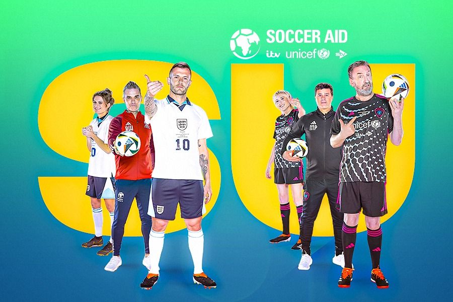  Di laga Soccer Aid for UNICEF 2024, Tim Inggris akan di antaranya diperkuat musisi Robbie Williams dan Jack Wilshere sedangkam Soccer Aid World XI dilatih Mauricio Pochettino. (Rahmat Ari Hidayat/Skor.id)