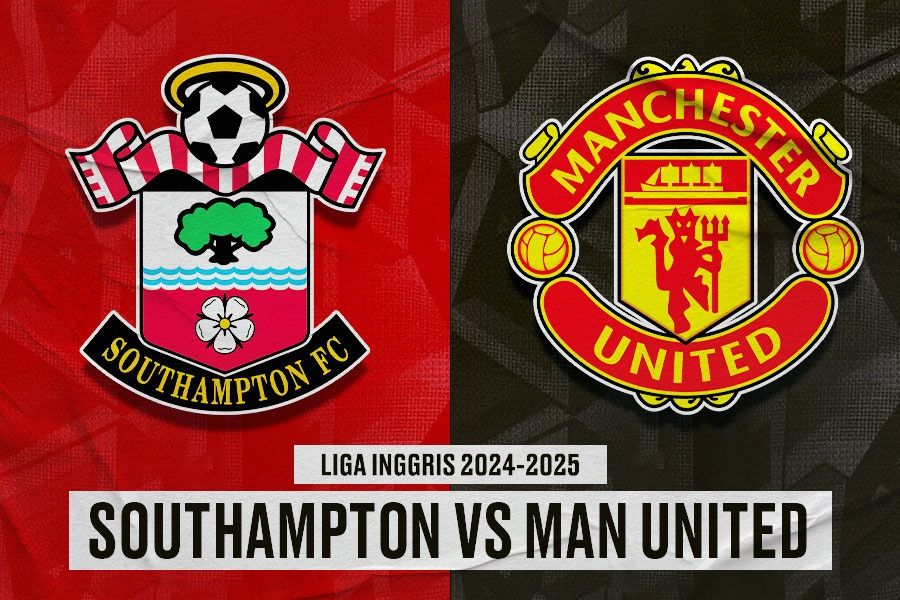 Southampton vs Manchester United di Liga Inggris 2024-2025. (Yusuf/Skor.id).