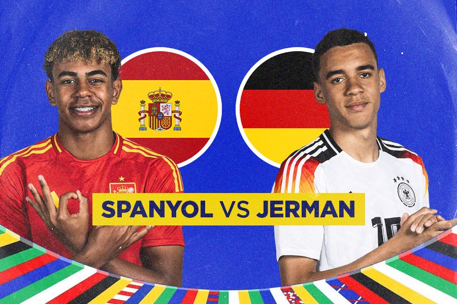 Pertemuan Spanyol vs Jerman di perempat final Euro 2024, juga mempertemukan Lamine Yamal dan Jamal Musiala. (Jovi Arnanda/Skor.id).