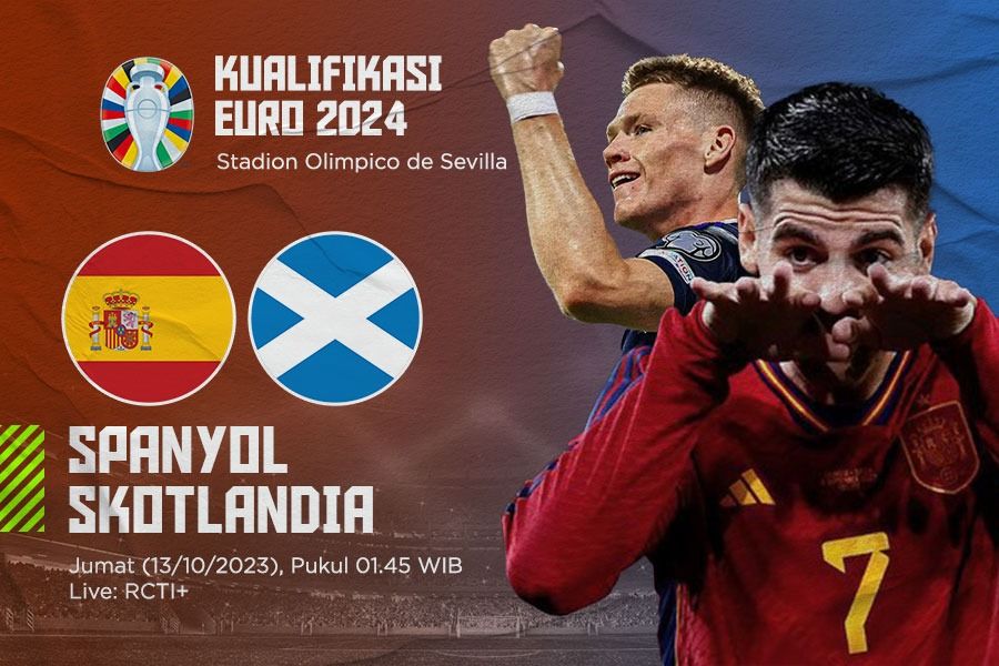 Prediksi dan Link Live Streaming Spanyol vs Skotlandia di Kualifikasi Euro 2024