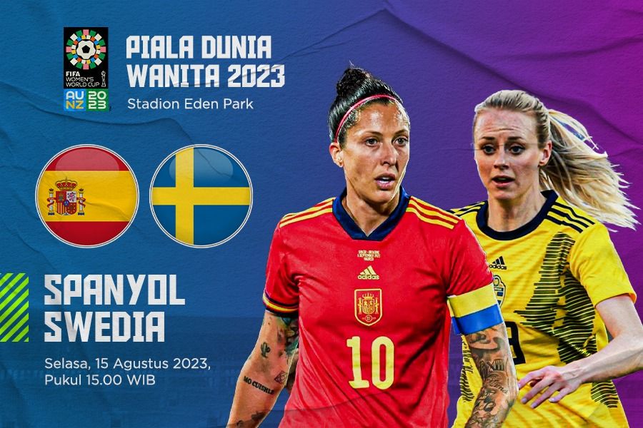 Semifinal Piala Dunia Wanita 2023 mempertemukan Spanyol vs Swedia. (Dede Mauladi/Skor.id)