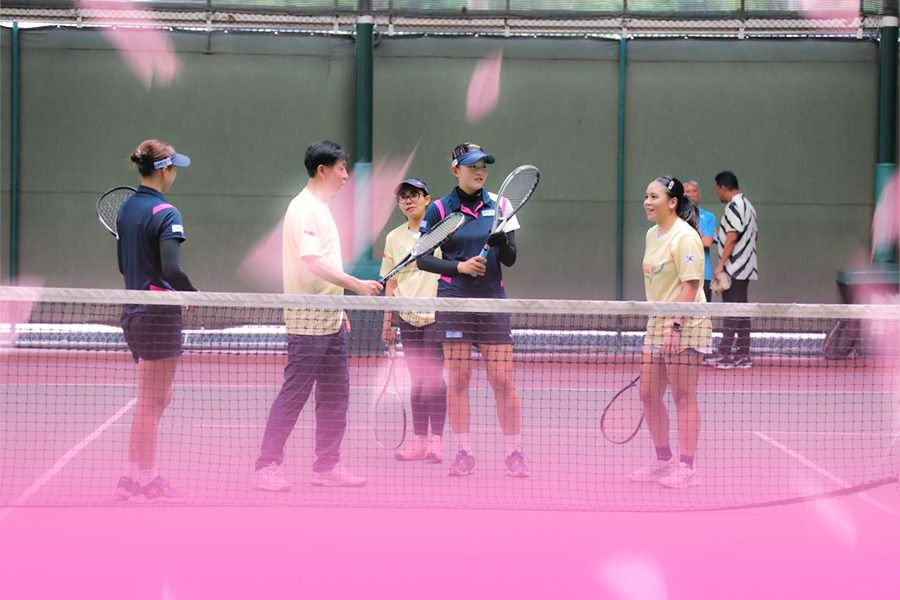 Sparring Soft Tennis Indonesia dengan Korea