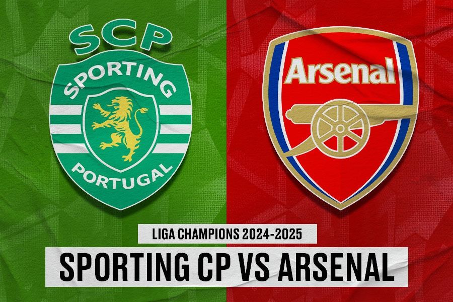 Laga Sporting CP vs Arsenal di Liga Champions 2024-2025. (Yusuf/Skor.id).