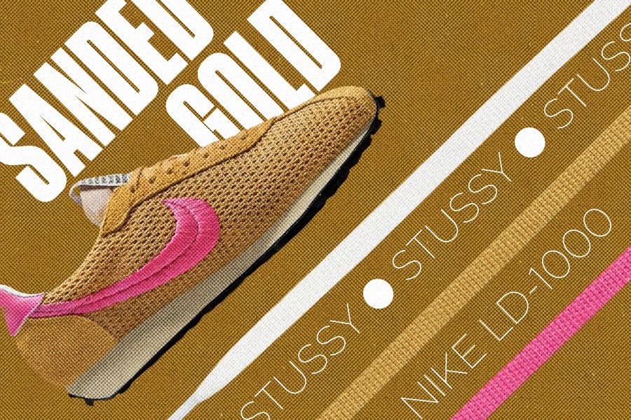 Stussy x Nike LD-1000 "Sanded Gold" akan mulai dipasarkan pada Agustus 2024. (M. Yusuf/Skor.id)
