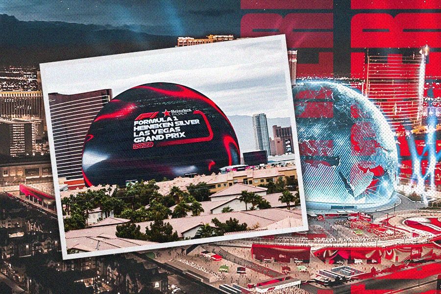 Tampilan The Sphere menyambut F1 GP Las Vegas 2023