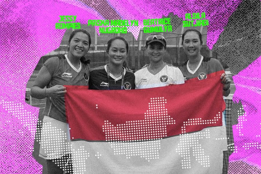 Tim tenis beregu putri Indonesia di SEA Games 2023