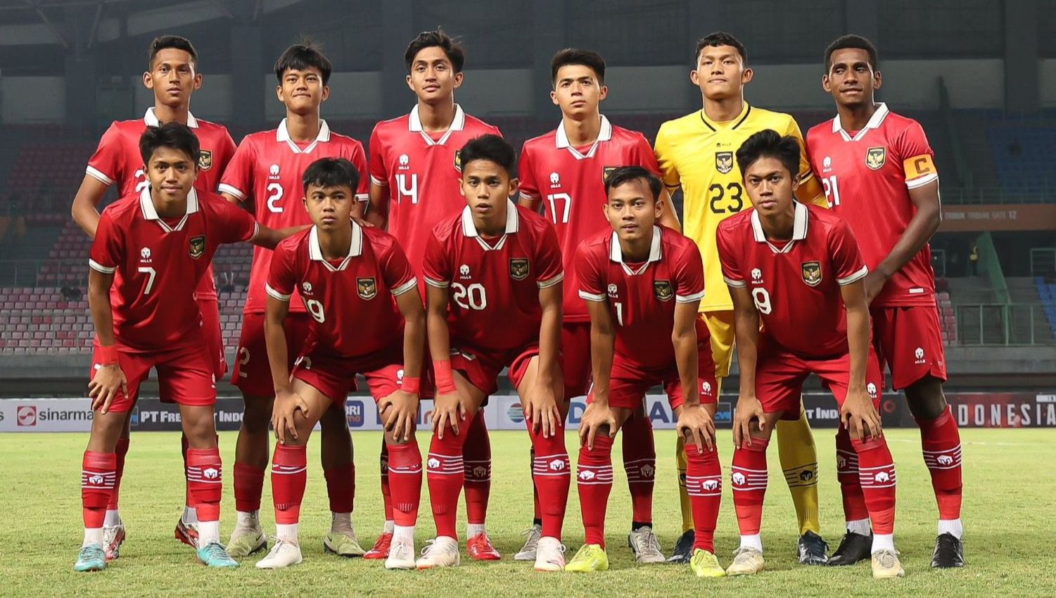 11 Pemain utama timnas U-17 Indonesia dalam laga uji coba melawan Korea Selatan U-17 di Stadion Patriot Candrabagha, Bekasi, 30 Agustus 2023. (Dok. PSSI)