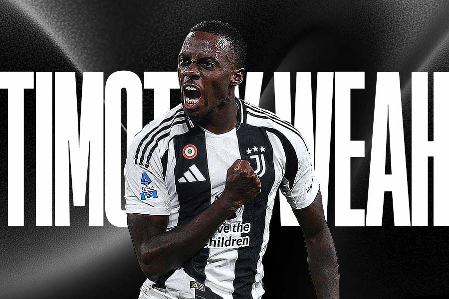 Pemain Juventus, Timothy Weah. (Grafis: Deni Sulaeman/Skor.id).