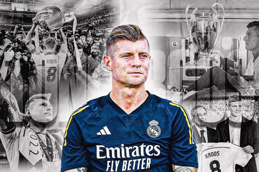 Gelandang Real Madrid, Toni Kroos, memutuskan pensiun setelah membela Jerman di Euro 2024 (Piala Eropa 2024). (Dede Sopatal Mauladi/Skor.id).