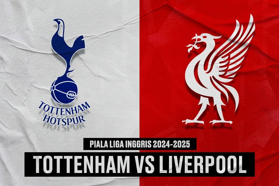 Laga Tottenham Hotspur vs Liverpool di Piala Liga Inggris 2024-2025 akan digelar pada Kamis (9/1/2025) pukul 03.00 WIB. (Yusuf/Skor.id).