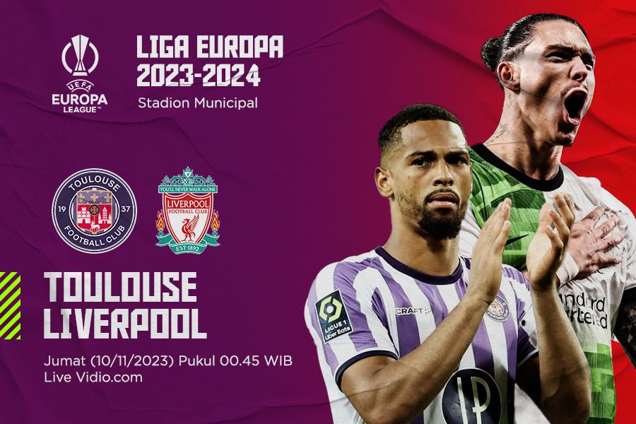 Pertandingan Liga Europa mempertemukan Toulouse vs Liverpool. (Jovi Arnanda/Skor.id).