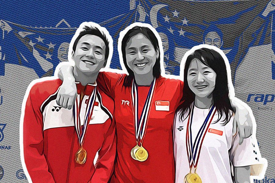 Trio perenang andalan Singapura, Quah Zheng Wen, Quah Ting Wen, dan Quah Jing Wen