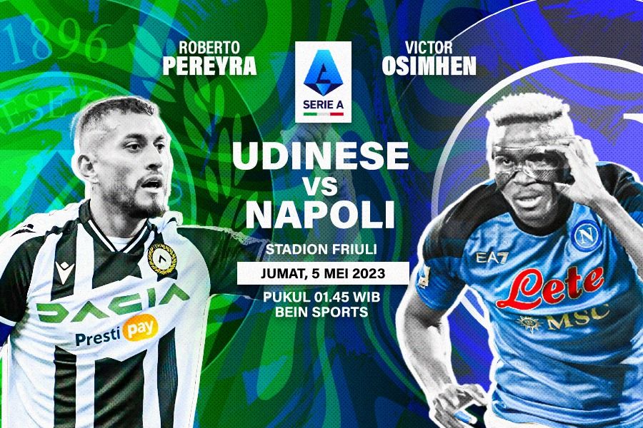 Roberto Pereyra (Udinese) dan Victor Osimhen (Napoli) akan bertemu di Liga Italia 2022-2023 (Dede Mauladi/Skor.id).