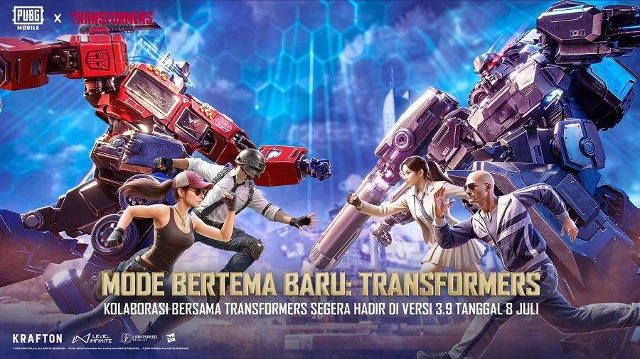 Update patch terbaru yang menampilkan kolaborasi PUBG Mobile x Transformers. (PUBG Mobile)