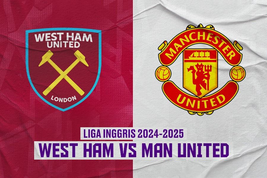 Pertandinga West Ham vs Man United di Liga Inggris 2024-2025. (Rahmat Ari Hidayat/Skor.id).