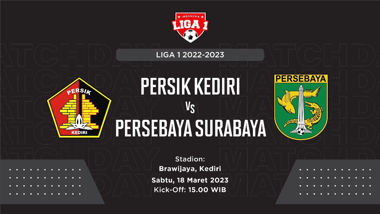 Cover laga Persik Kediri vs Persebaya Surabaya. (Grafis: Hendy AS/Skor.id)