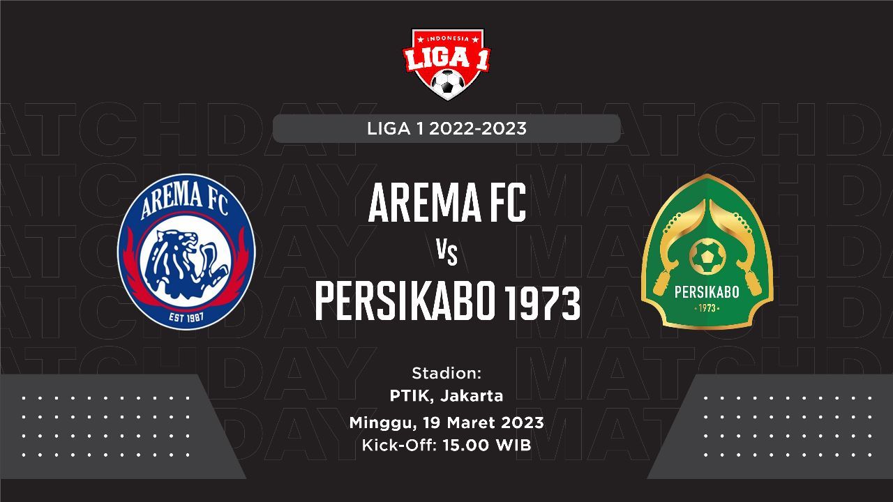 Cover laga Arema FC vs Persikabo 1973. (Grafis: Hendy AS/Skor.id)