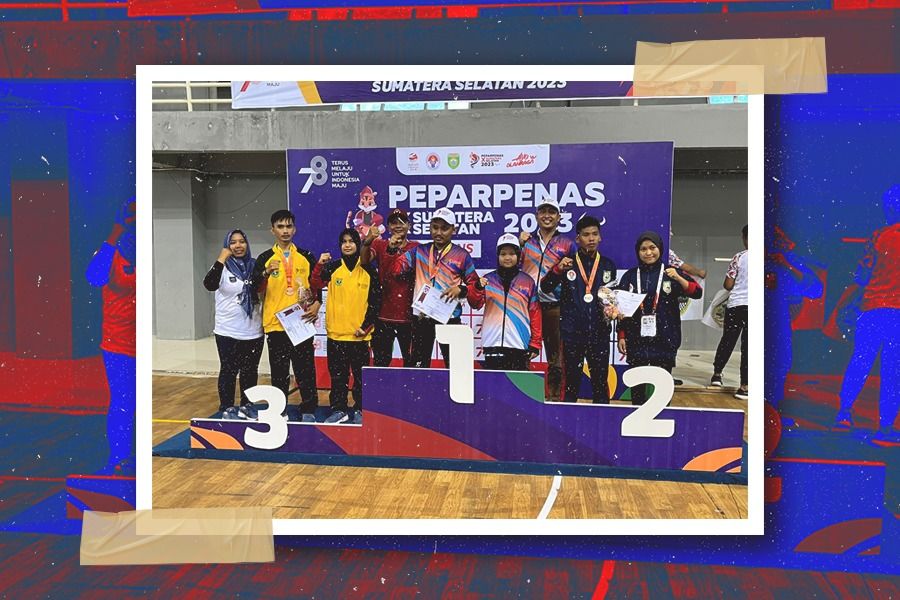 Atlet ganda campuran TT11 para tenis meja DI Yogyakarta, Aldi Ferdiyanto/Ervina berhasil meraih medali emas pada Peparpenas X/2023. (Zulhar Eko Kurniawan/Skor.id)