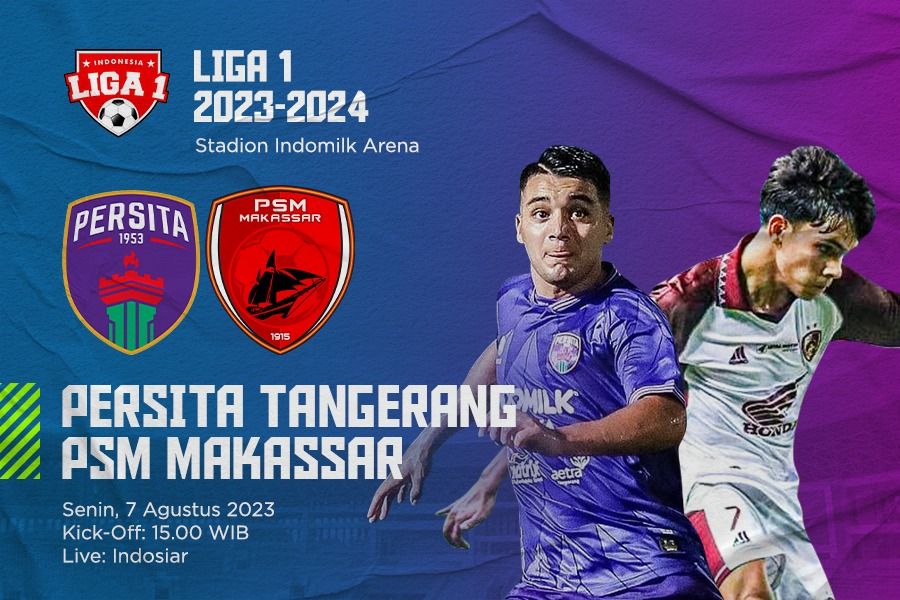 Persita Tangerang vs PSM Makassar pada pekan ketujuh Liga 1 2023-2024. (Dede Mauladi/Skor.id)