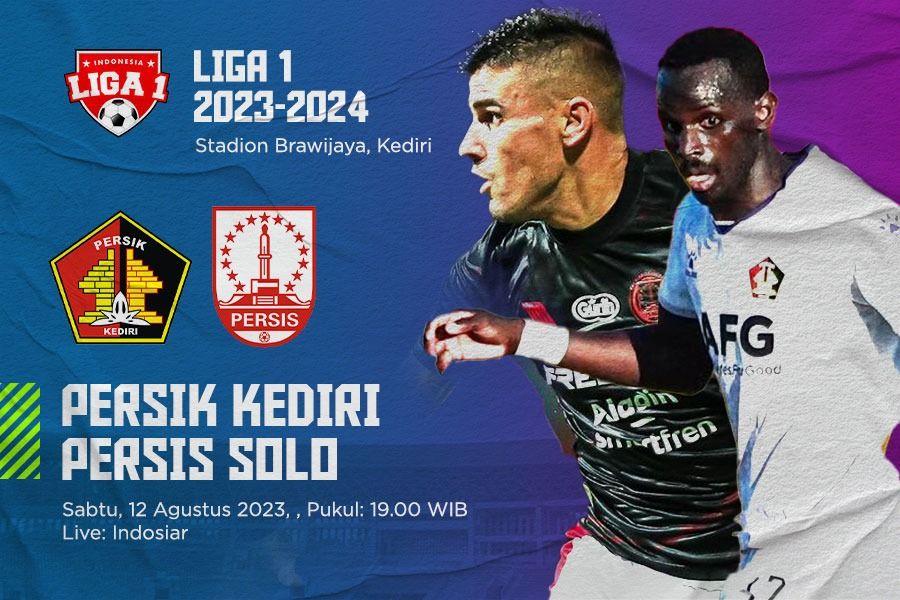 Persik Kediri vs Persis Solo di Liga 1 2023-2024. (M Yusuf/Skor.id)